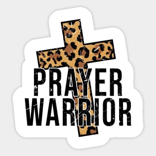 Leopard Cross Prayer Warrior Faith God Jesus Christian Women Sticker
